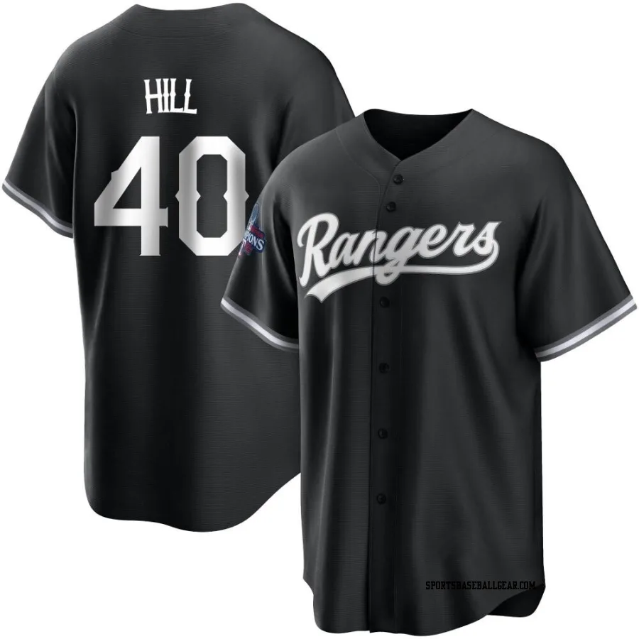 Derek Hill Men's Texas Rangers White Replica Black 2023 World Series Champions Jersey