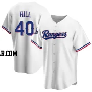 Derek Hill Men's Texas Rangers White Replica Home 2023 World Series Champions Jersey