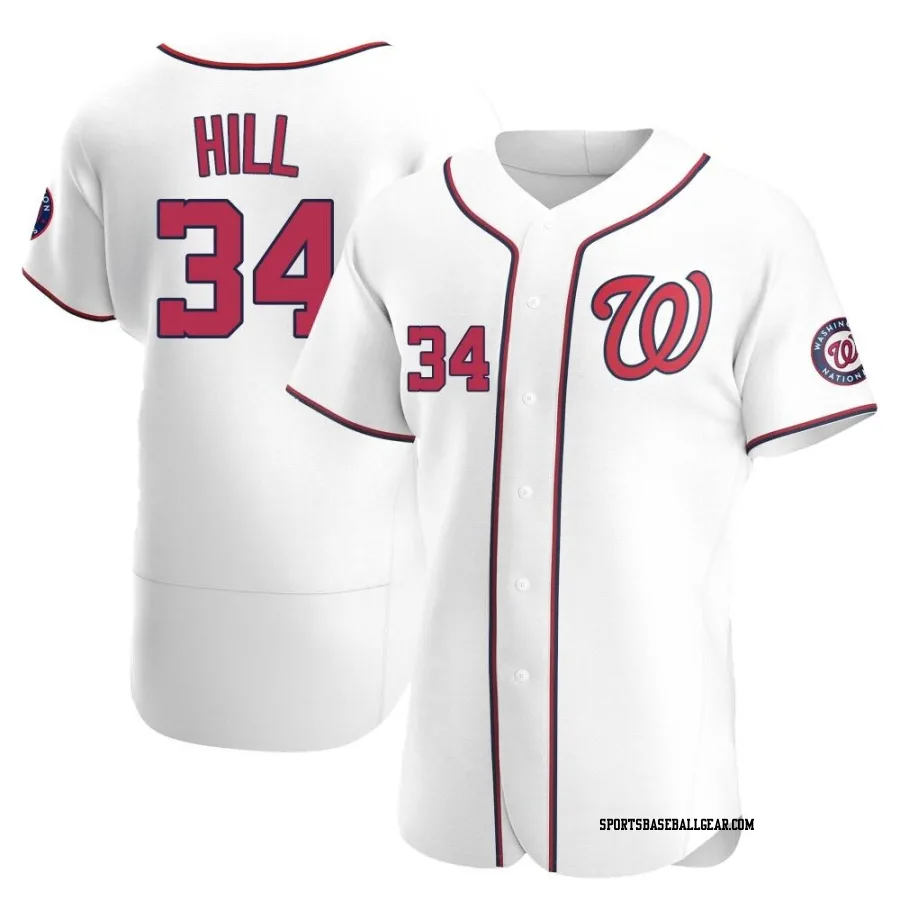 Derek Hill Men's Washington Nationals White Authentic Home Jersey