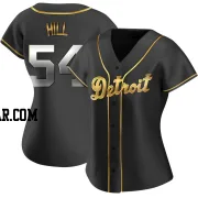 Derek Hill Women's Detroit Tigers Black Golden Replica Alternate Jersey