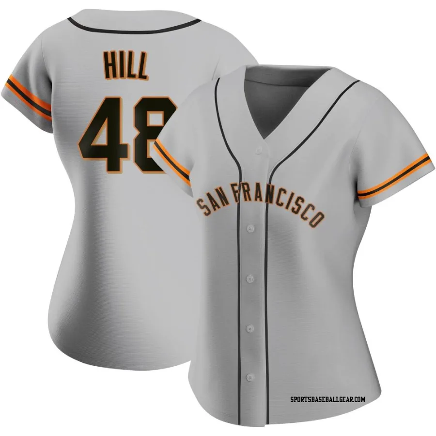 Derek Hill Women's San Francisco Giants Gray Authentic Road Jersey