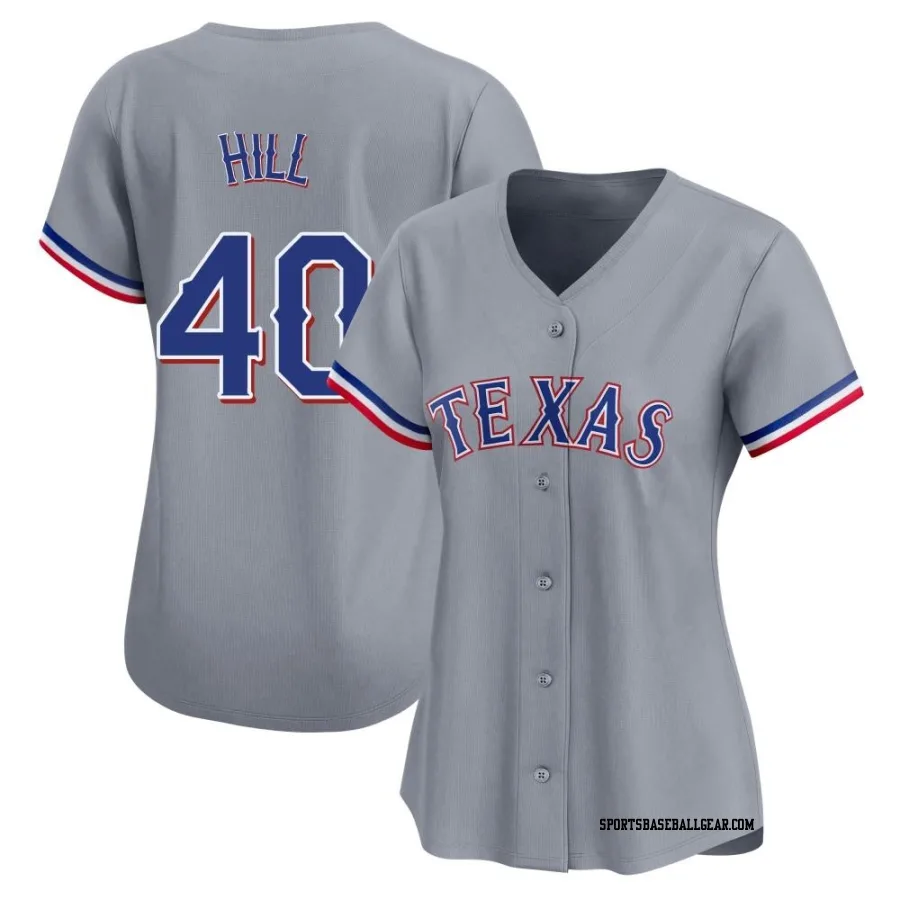 Derek Hill Women's Texas Rangers Gray Limited Away Jersey