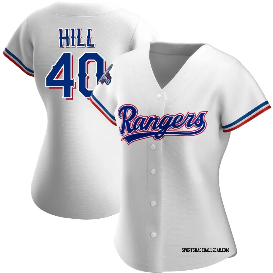 Derek Hill Women's Texas Rangers White Authentic Home 2023 World Series Champions Jersey