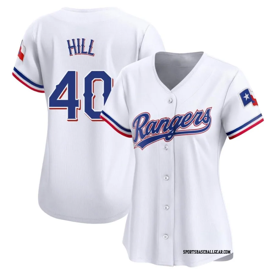 Derek Hill Women's Texas Rangers White Limited Home Jersey