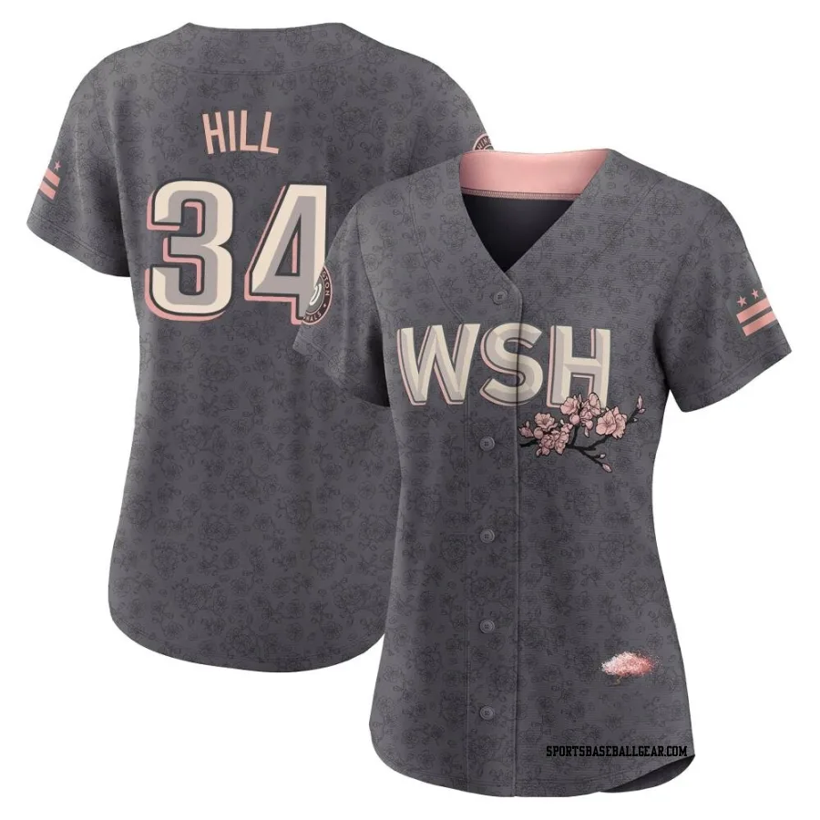 Derek Hill Women's Washington Nationals Gray Authentic 2022 City Connect Jersey