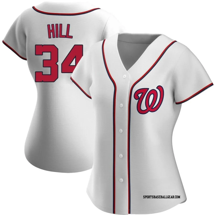 Derek Hill Women's Washington Nationals White Replica Home Jersey