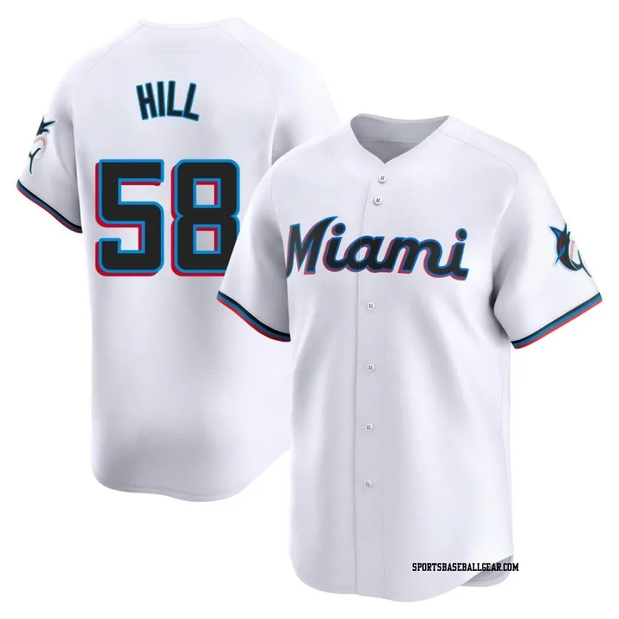 Derek Hill Youth Miami Marlins White Limited Home Jersey