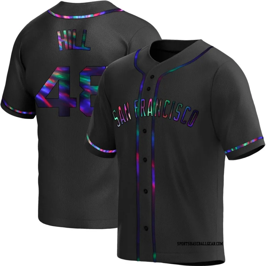 Derek Hill Youth San Francisco Giants Black Holographic Replica Alternate Jersey