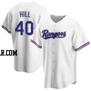 Derek Hill Youth Texas Rangers White Replica Home Jersey