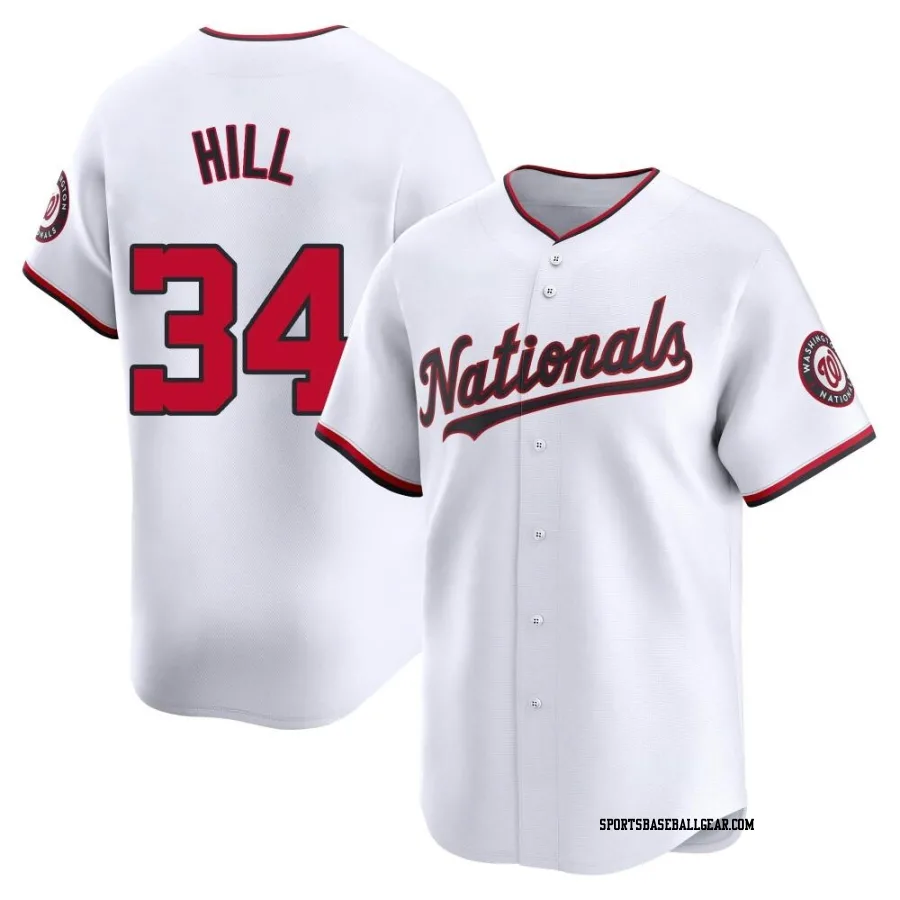 Derek Hill Youth Washington Nationals White Limited Home Jersey