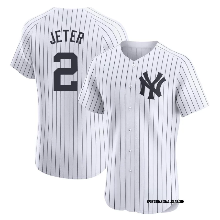 Derek Jeter Men's New York Yankees White Elite Home Jersey