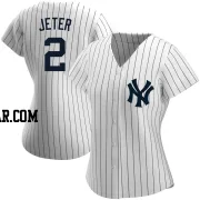 Derek Jeter Women's New York Yankees White Authentic Home Name Jersey