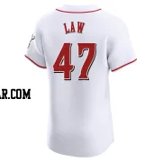 Derek Law Men's Cincinnati Reds White Elite Home Jersey