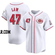 Derek Law Men's Cincinnati Reds White Limited Home Jersey