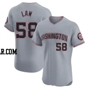 Derek Law Men's Washington Nationals Gray Elite Road Jersey