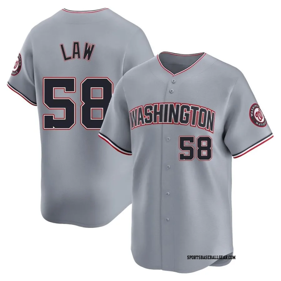 Derek Law Men's Washington Nationals Gray Limited Road Jersey