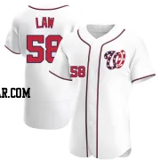 Derek Law Men's Washington Nationals White Authentic Alternate Jersey