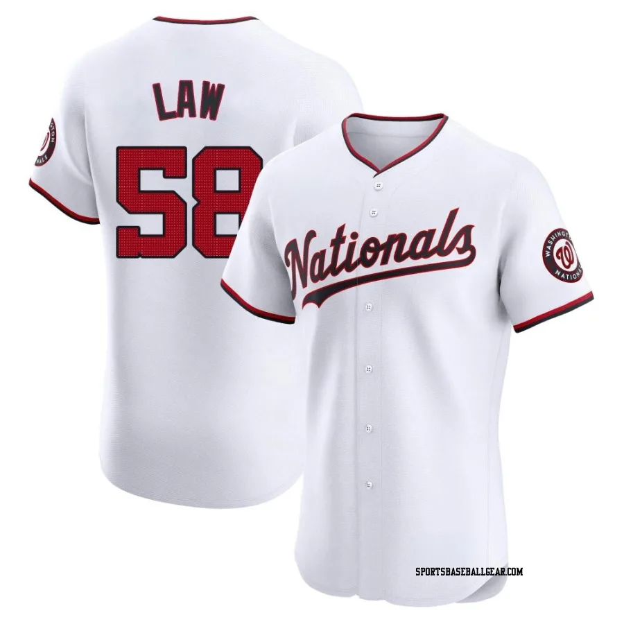 Derek Law Men's Washington Nationals White Elite Home Jersey