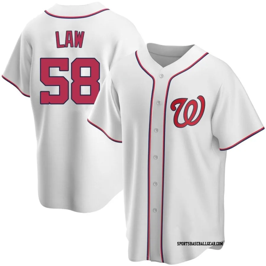 Derek Law Men's Washington Nationals White Replica Home Jersey