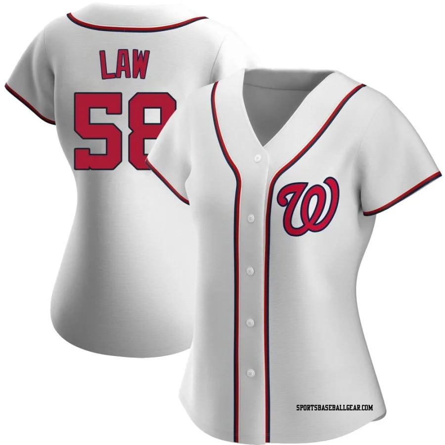 Derek Law Women's Washington Nationals White Authentic Home Jersey