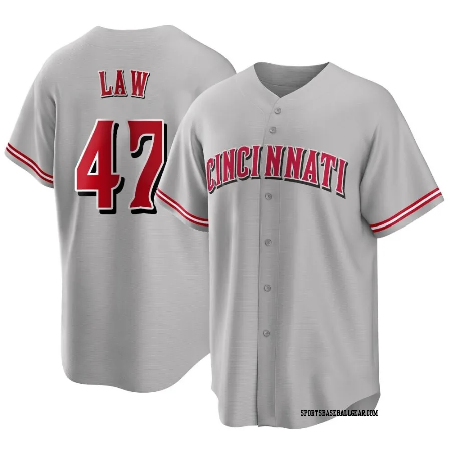 Derek Law Youth Cincinnati Reds Gray Replica Road Jersey