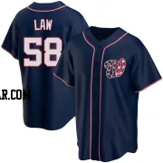 Derek Law Youth Washington Nationals Navy Replica Alternate Team Jersey