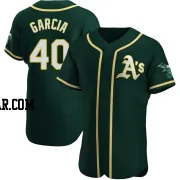 Dermis Garcia Men's Oakland Athletics Green Authentic Alternate Jersey