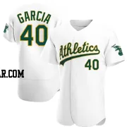 Dermis Garcia Men's Oakland Athletics White Authentic Home Jersey