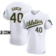 Dermis Garcia Men's Oakland Athletics White Elite Home Jersey