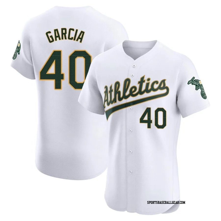 Dermis Garcia Men's Oakland Athletics White Elite Home Jersey