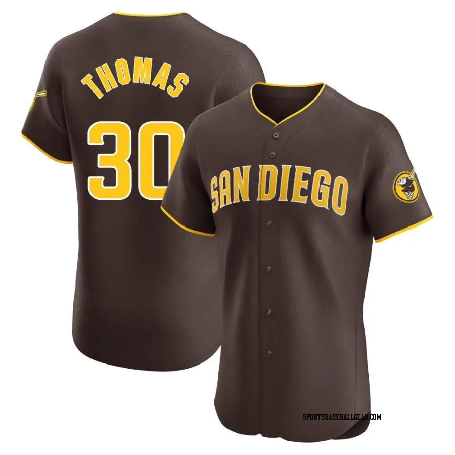 Derrel Thomas Men's San Diego Padres Brown Elite Road Vapor Premier Jersey