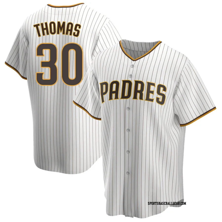 Derrel Thomas Men's San Diego Padres White/Brown Replica Home Jersey