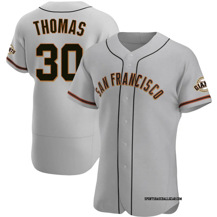 Derrel Thomas Men's San Francisco Giants Gray Authentic Road Jersey