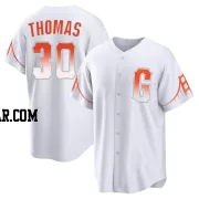 Derrel Thomas Men's San Francisco Giants White Replica 2021 City Connect Jersey