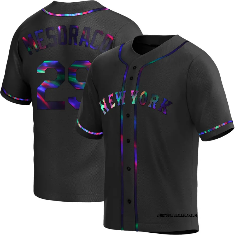 Devin Mesoraco Youth New York Mets Black Holographic Replica Alternate Jersey