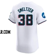 Devin Smeltzer Men's Miami Marlins White Elite Home Patch Jersey