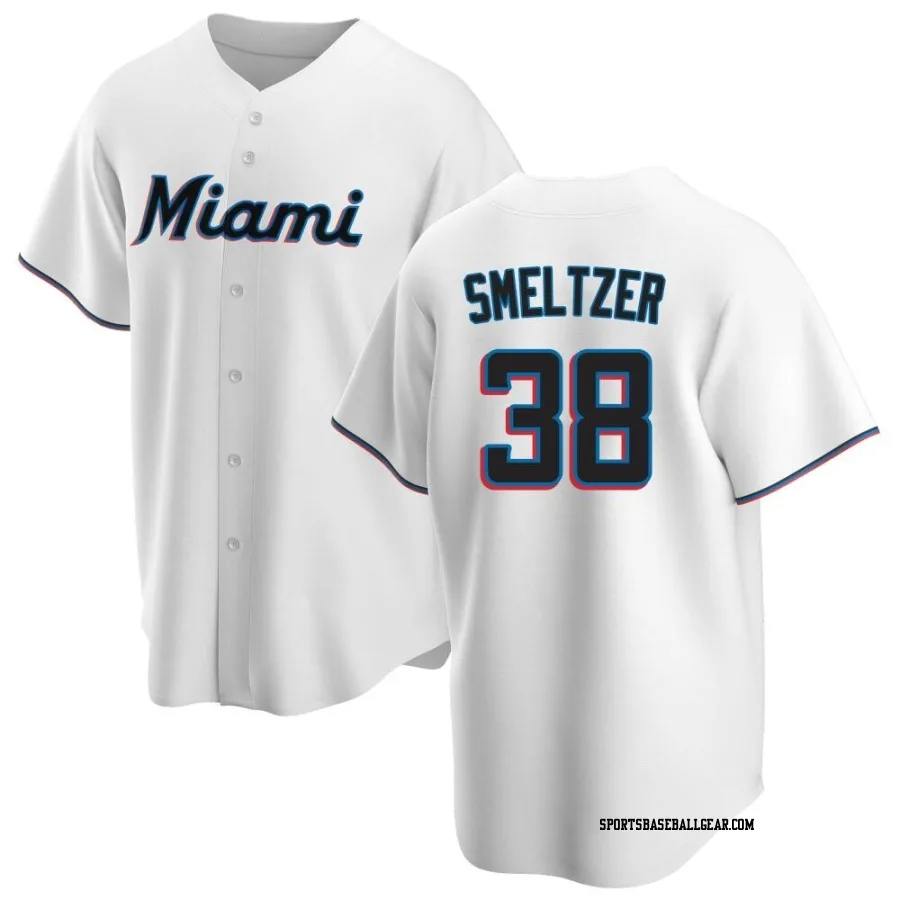 Devin Smeltzer Men's Miami Marlins White Replica Home Jersey