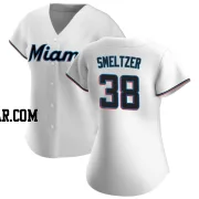 Devin Smeltzer Women's Miami Marlins White Authentic Home Jersey