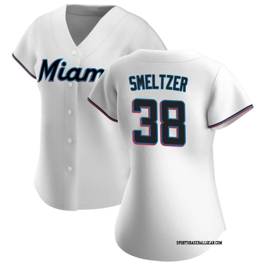 Devin Smeltzer Women's Miami Marlins White Authentic Home Jersey