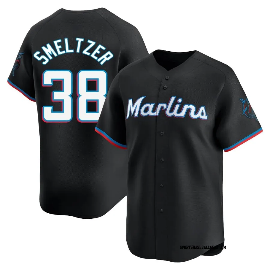 Devin Smeltzer Youth Miami Marlins Black Limited Alternate Jersey