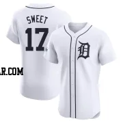 Devin Sweet Men's Detroit Tigers White Elite Home Patch Jersey