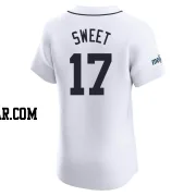 Devin Sweet Men's Detroit Tigers White Elite Home Patch Jersey