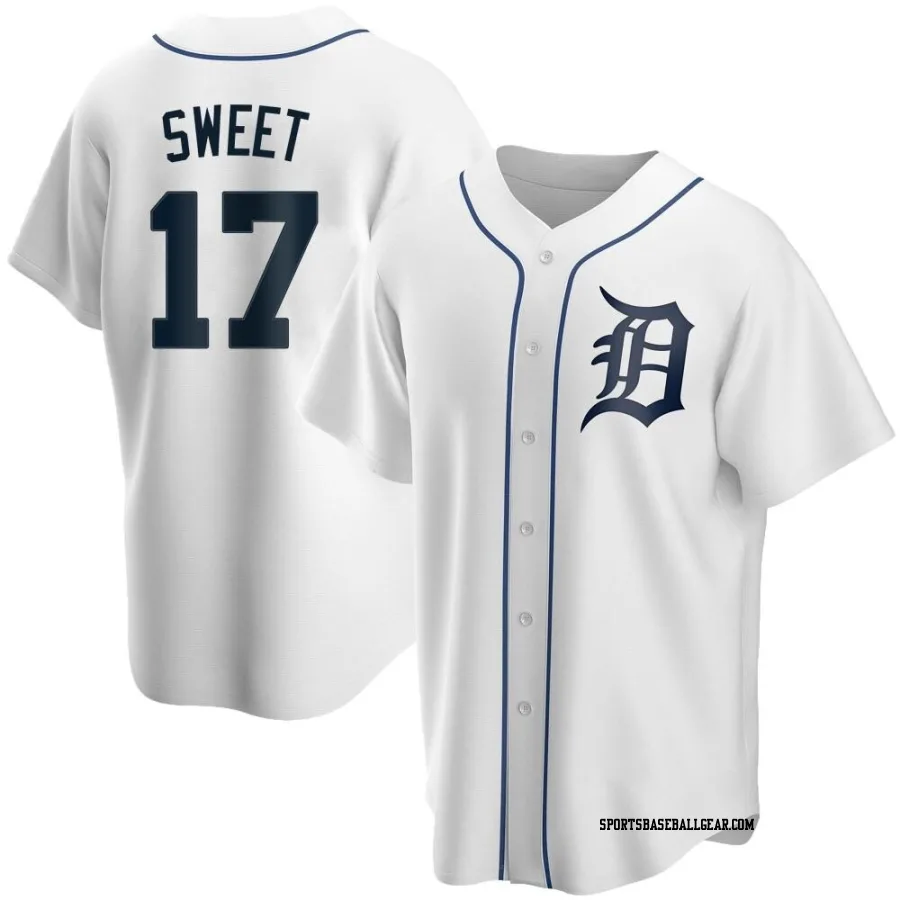 Devin Sweet Men's Detroit Tigers White Replica Home Jersey