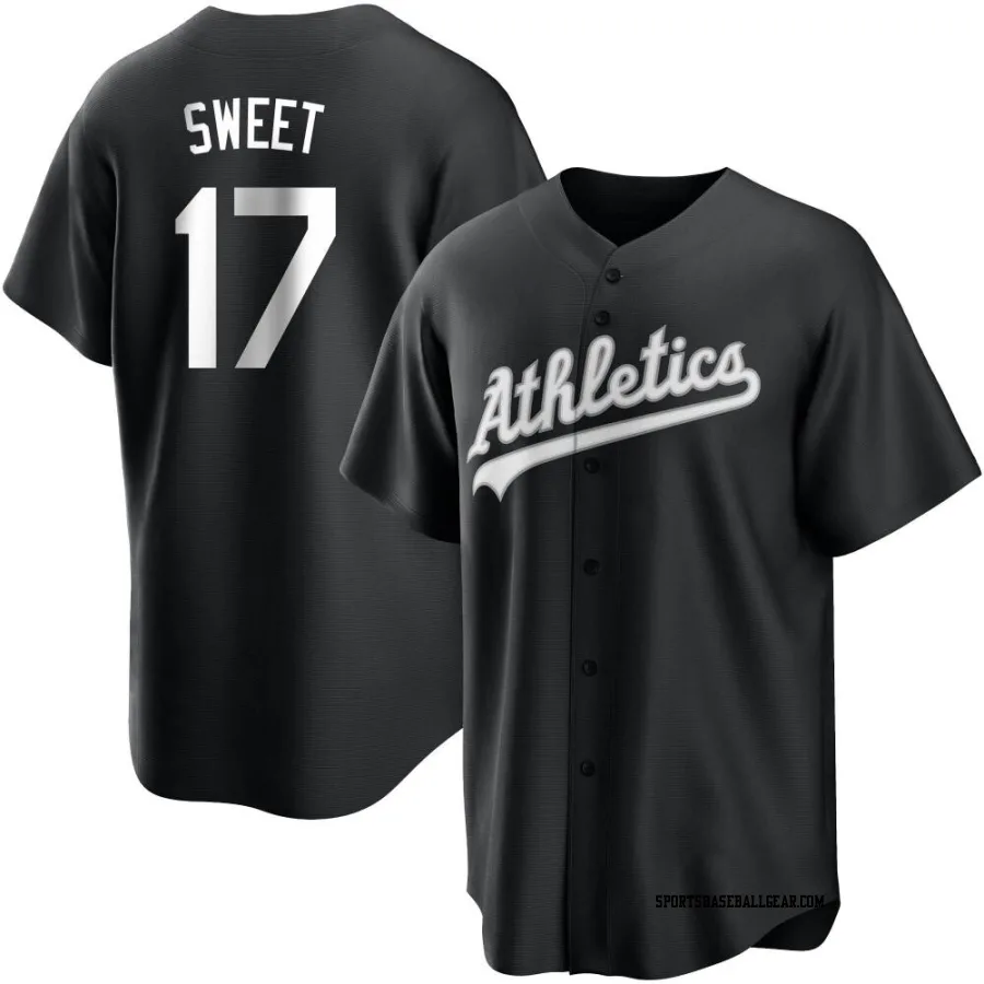 Devin Sweet Men's Oakland Athletics Black/White Replica Jersey