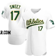 Devin Sweet Men's Oakland Athletics White Authentic Home Jersey