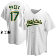 Devin Sweet Men's Oakland Athletics White Replica Home Jersey