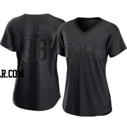 Devin Sweet Women's Philadelphia Phillies Black Authentic Pitch Fashion Jersey