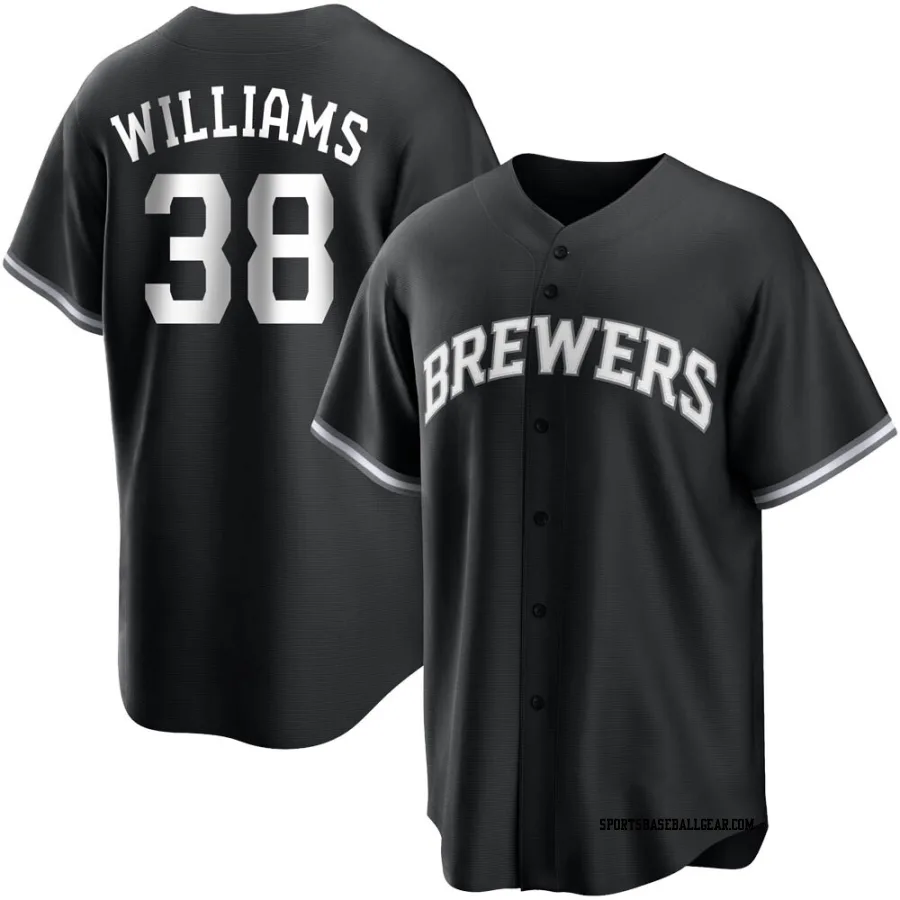 Devin Williams Men's Milwaukee Brewers Black/White Replica Jersey