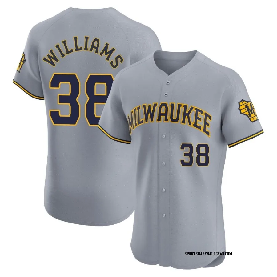 Devin Williams Men's Milwaukee Brewers Gray Elite Road Jersey