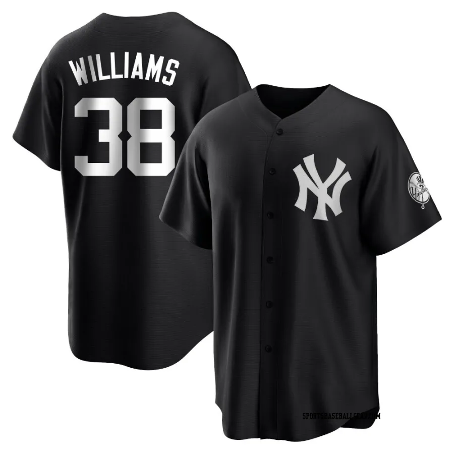 Devin Williams Men's New York Yankees Black/White Replica Jersey